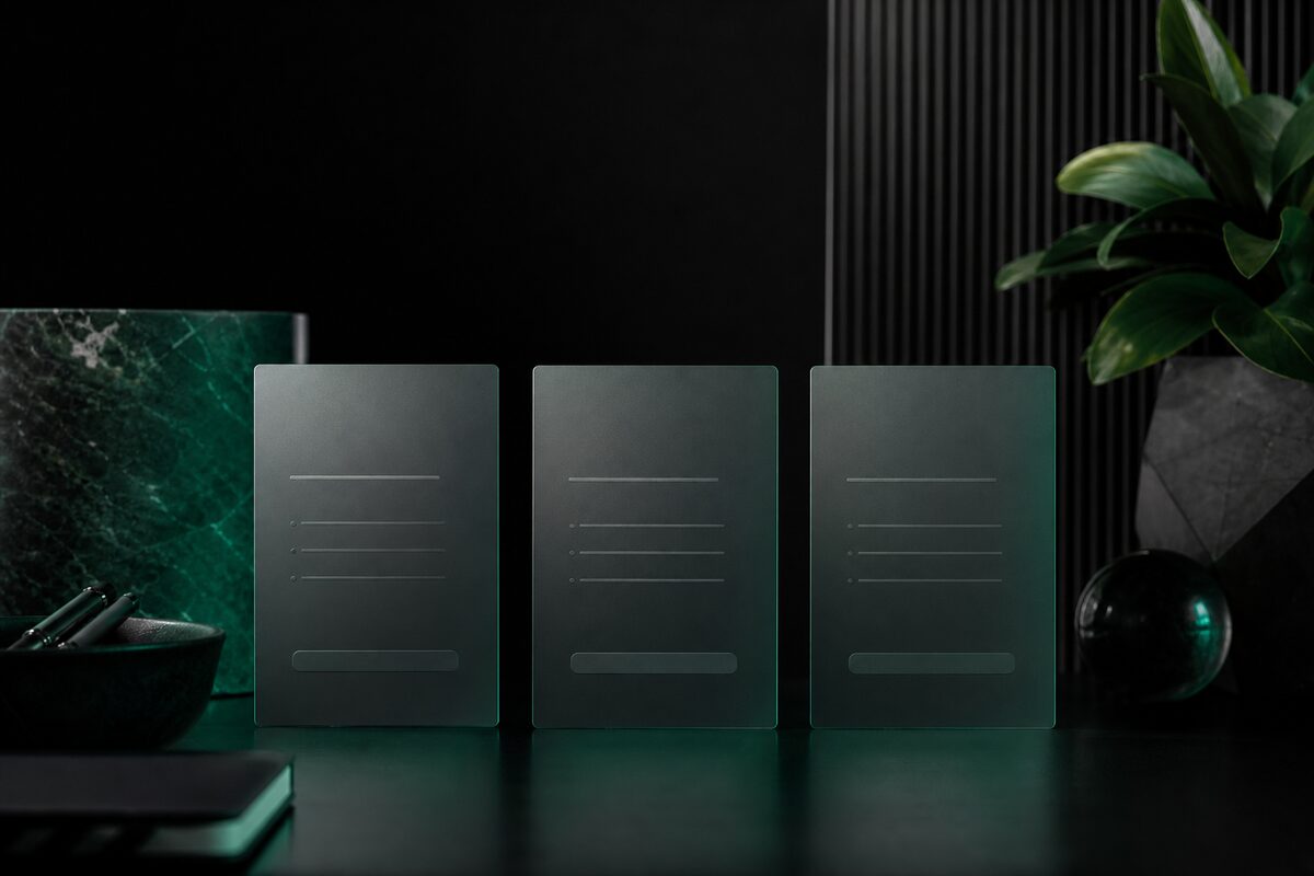 Rows of dark filing panels holding client records